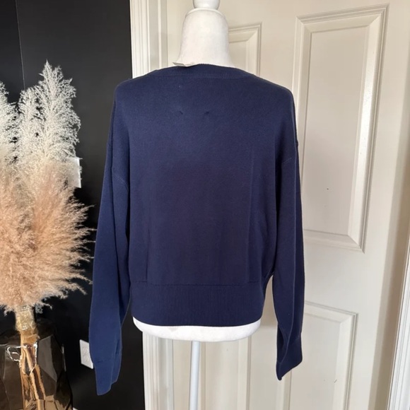 NWT Aerie Out West Navy Blue Sweater 
size Large - Picture 9 of 12